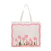 Bolsa Simple de Tulipán No Tejida Bolso de Mano Peritoneal Bolso de Regalo Engrosado Bolsa de Compras para Ropa Listo para la Venta