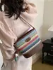 Bolso de Paja 2026 Verano Nuevo Gran Capacidad Moderno Versátil Tejido de Hombro Cruzado Informal Tipo Cubeta Transfronterizo
