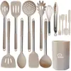 Conjunto de Espátulas de Silicone e Conchas de Sopa Transfronteiriço com 15 Peças Espátula de Silicone de Aço Inoxidável Utensílio de Cozinha de Silicone Antiaderente Doméstico Conjunto Atacado