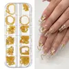 Nueva Joyería Caliente para Uñas ins Cadena Pequeña 12 Cajas Acero Dorado y Plateado Bola de Acero Pegatina Decorativa para Uñas DIY Cadena Metálica