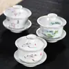 Gaiwan Sancai Cerámica de Porcelana Blanca Azul y Blanco Kung Fu Juego de Té Venta al por Mayor Logo Regalo Corporativo de Negocios