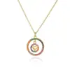 Aogu Moda Ins Europea y Americana Simple Cobre Chapado en Oro Real Zircón Colgante en Forma de Corazón Collar Cadena Clavícula de Nicho Lujo Accesible para Mujer