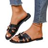 Sandalias Casuales Holgazanas de Exportación Europea y Americana para Mujer, Nuevas Sandalias de Playa Planas Ligeras con Hebilla Metálica de Verano