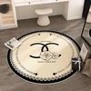 Tapete para Quarto Macio e Fácil de Cuidar Luxo Leve Chanel Tapete Redondo de Veludo com Cristais Quarto Antiderrapante Tapete à Prova de Frio