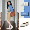 Zapatos Mary Jane para Mujer con Plantilla de Piel de Oveja de Primera Capa 2026 Estilo Nuevo de Primavera Zapatos Planos Poco Profundos de Moda Casual Versátiles Zapatos de Moda para Mujer
