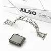 Adecuado para correa inteligente Apple Ultra, correa de cuentas de borde de diamante de moda de lujo, serie iWatch Samsung Huawei