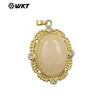 WT-P1985 Exquisitos Pendientes Clásicos con Forma de Huevo de Ganso, Recorte de Turquesa y Lapislázuli, con Circonitas de Oro de 18k, Colgantes para Mujeres, Joyería