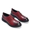 Sapatos de couro com dedo grande, sapatos masculinos formais com cadarço, sapatos casuais de negócios, sapatos masculinos plus size com bico redondo, sapatos de casamento feitos à mão