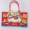 Bolsa de Feltro Personalizada Ano do Carneiro 2026 Novo Estilo Espessa Grande Capacidade Bolsa Tote Criativa Presente de Ano Novo Bolsa Tote da Moda