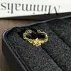 Anillo Abierto Personalizado Geométrico Microincrustado al por Mayor Transfronterizo para Mujer, Tendencia de Anillo de Diseño de Nicho Estilo Retro Fresco de Moda