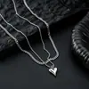 Collar de Corazón Transfronterizo para Hombres, Acero de Titanio, No se Desvanece, Moderno y a la Moda, Cadena para Clavícula Personalizable para Mujeres, Joyería Versátil de Alta Gama