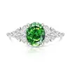 Anillo de flor de hielo de gema de color de venta caliente en transmisión en vivo para mujer, incrustado con diamantes de alto carbono, joyería de anillo de dedo de forma de huevo versátil y de moda