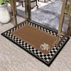 Alfombra de Anillo de Seda Estilo Antiguo Medio Alfombra de Piso para Puerta de Entrada Puerta de Casa Hogar de Alta Gama Antideslizante Alfombra de Puerta Resistente a la Suciedad y Cortable