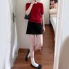 Falda de Traje Estilo Coreano para Mujer 2026 Nueva Otoño Cintura Alta Falda Línea A para Figuras Pequeñas, Corte Ajustado, Favorecedora, Falda Bodycon