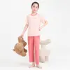 Nuevo Conjunto de Ropa de Casa de Manga Corta de Lyocell para Niños y Niñas en Verano, Pijama de Dos Piezas de Pantalón Largo de Manga Corta de Colores