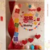Decoração de Personagem Dupla Felicidade em Placa Kt para Parede de Cabeceira do Quarto da Noiva, Montagem de Ambiente para Quarto de Casamento, Conjunto de Casamento, Decorações de Casamento