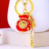 Llavero de Coche con Amuleto del Zodiaco de la Suerte, Colgante Creativo para Bolso, Anillo de Llavero de Metal, Regalo de Empresa al por Mayor