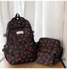 Nuevo Set de Mochila Escolar Impresa de Tres Piezas con Lazo para Estudiantes de Secundaria, Mochila Popular Ligera y Elegante
