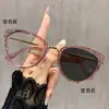 Gafas Planas Fotocromáticas Metal Retro Ojo de Gato Planas Moda Gama Alta Anti-Luz Azul Gafas que Cambian de Color