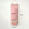 Bolsa de Armazenamento Suspensa de Tecido de Algodão e Linho para Cabeceira, Bolsa Organizadora de Itens Diversos e Lanches para Parede de Dormitório, Bolsa de Armazenamento de Parede