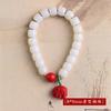Raíz de Bodhi cuentas viejas cuentas de barril anillo único pulsera de raíz de Bodhi blanca para mujer pulsera de pareja año del elefante animal bermellón