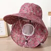 Novo Chapéu de Sol de Verão com Proteção Facial, Máscara UV, Chapéu para Exterior com Proteção Integrada para o Pescoço, Chapéu de Sol, Chapéu de Proteção Solar para Colheita de Chá