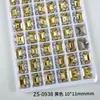 Arte de unhas com cubo de açúcar brilhante sem base, produto acabado, decorações coloridas retangulares de ângulo reto feitas à mão em cristal para unhas de bala de gelo