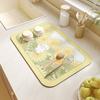 Pad Drenador de Encimera de Cocina de Dibujos Animados Lindo Tela Tecnológica Pad Absorbente Mesa de Bar para el Hogar Aislamiento de Platos Pad para Lavabo