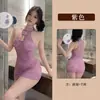 Renda Fan Lei Cheongsam Chinês de Gola Halter Feminino Tentação Saia Quadril Íntimos Sexy Pijama Desejo Puro Sexy Qqny967
