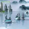Rocalla artificial en miniatura estilo chino y lámpara de piedra para micropaísajes, jardinería, bonsái, decoraciones DIY y adornos pequeños para terrarios en miniatura