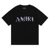 Camiseta de Manga Corta Amiri Peso Pesado Verano Holgada para Hombre y Mujer High Street Lujo Accesible Marca Americana de Moda Vtg Pareja Manga Media