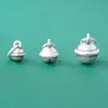 Pingente S999 Prata Pura Formato de Sino Antigo Retrô Corda de Miçangas DIY Acessórios para Pulseira de Corda Manual DIY Não Toca