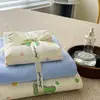 Categoría a Maternidad e Infancia Grado Doble Capa Gasa Juego de Cuatro Piezas Estilo Coreano Floral Fresco Algodón Puro Funda Nórdica Juego de Cama de Tres Piezas 1