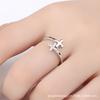 Anillo cruzado clásico de doble capa para mujer, estilo japonés y coreano, abierto, combina con todo, con espejo cruzado, joyería para el cabello muy vendida.