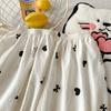 Yunduo Algodão Verão Novo Pijama para Mulheres Doce Desenho Animado Manga Curta Shorts Conjunto Verão Casual Roupa de Casa Pode Ser Usado Fora