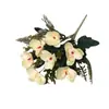 Flores Artificiais com 7 Cabeças, Orquídeas Borboleta em Cores de Outono, Arranjos de Flores Artificiais para Decoração de Casa, Celebrações de Casamento, Atacado de Fabricantes, Adereços de Fotografia