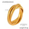 Pulsera europea y americana de alta gama de acero de titanio de moda transfronteriza de cara ancha con garganta de ganso, tendencia personalizada, combinación de colores, tres círculos, hueso de serpiente, acero de titanio dorado