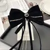 2026 Nuevo Estilo Pinza para el Cabello con Lazo Grande de Terciopelo Rojo, Accesorio para el Cabello para Niñas, Tocado de Princesa Nupcial de Borla de Alta Gama