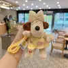 Estilo Coreano Perro Chef Lindo Vestido de Lana Dibujo Animado Llevando Taza de Agua Muñeca Llavero Lindo Cachorro Colgante para Bolsos para Mujeres