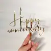 Decoración de pastel de aniversario de boda transfronteriza, acrílico, para fiestas