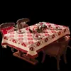 Toalha de Mesa de Natal Impermeável e à Prova de Óleo Sem Lavagem Ano Novo Vermelha Decoração Festiva Toalha de Mesa de Café Mesa de Jantar Toalha de Mesa de Atmosfera
