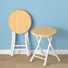 Silla Plegable Taburete Pequeño Uso en Casa Taburete Plegable Resistente Taburete Alto Taburete Sencillo con Respaldo Taburete Redondo Portátil