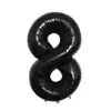 Globo de Número Negro Delgado Pequeño Versión Americana de 16 pulgadas Transfronterizo Globo Forma de Número Fiesta de Cumpleaños Venta al por Mayor