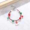 Pulseira de sino de veado de Natal transfronteiriça europeia e americana pulseira de doces de Papai Noel de desenho animado com gota de óleo ajustável corrente feminina