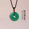 Pingente com Fivela de Segurança de Ágata Natural Vermelha, Verde, Amarela e Branca Colar de Verão Masculino Calcedônia Masculina e Feminina Presente de Dia dos Namorados para Casais