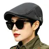 Nuevo Boina Transpirable para Hombre para Primavera y Verano, Sombrero de Sol Estilo Coreano de Malla Hueca, Color Sólido, Ajustable