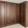 Armario Americano Personalizado para Dormitorio de Casa Completa, Armario Chino Nuevo de Madera Maciza Personalizado Integral, Armario Personalizado de Nogal Negro