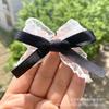 Accesorios de lazo de encaje de doble capa diy pasador para el pelo de niños pinza de pico de pato accesorios de goma para el pelo accesorios pequeños Lolita para estudiantes