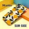 Funda de teléfono minimalista pintada a mano con hoja naranja para iPhone 15, funda rígida de película ultrafina para Apple 17PM, al por mayor
