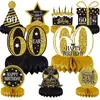 Decoración de Mesa para 16º Cumpleaños Negro Dorado Panal de Abeja Mesa Decoraciones para Fiesta de Cumpleaños Suministros Adornos de Panal para Fiesta